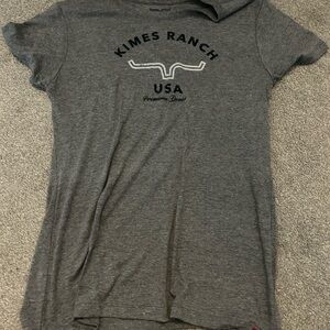 Kimes Ranch Charcoal Tee with Red Tag